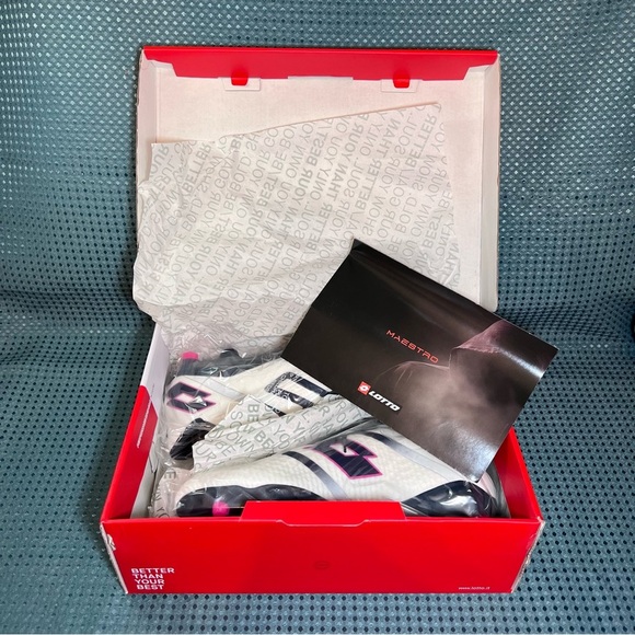 ***NWT*** Lotto Maestro 100 IV Soccer Cleats White & Navy Blue - Picture 11 of 12